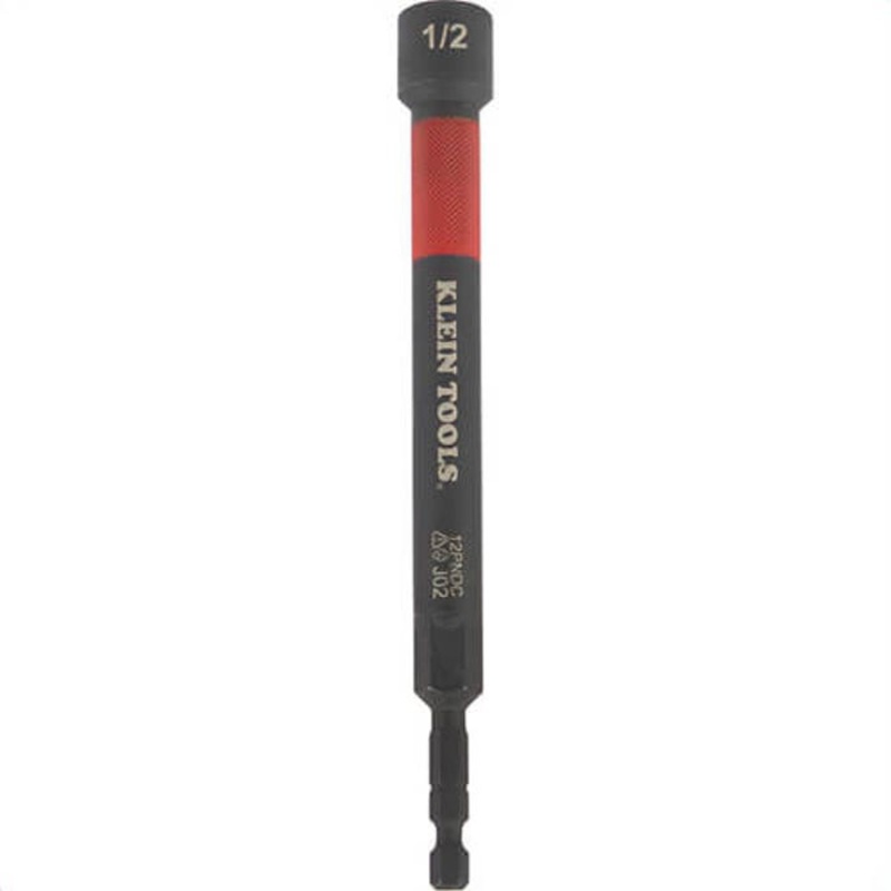 Klein 12PNDC Magnetic Color-Coded Power Nut Setter, Steel Alloy, Red, 1/2 in