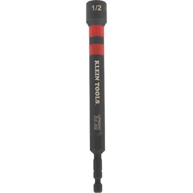 Klein 12PNDHC Hollow Magnetic Color-Coded Power Nut Driver, 1/2 in, Red, Steel Alloy