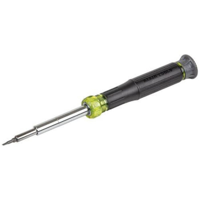 Klein 32314 14-in-1 Precision Multi-Bit Screwdriver/Nut Driver, 8 pcs, #00 to #0, 3/32 to 1/4 in, T7 to T15 Range, Cushion Grip Handle, Steel
