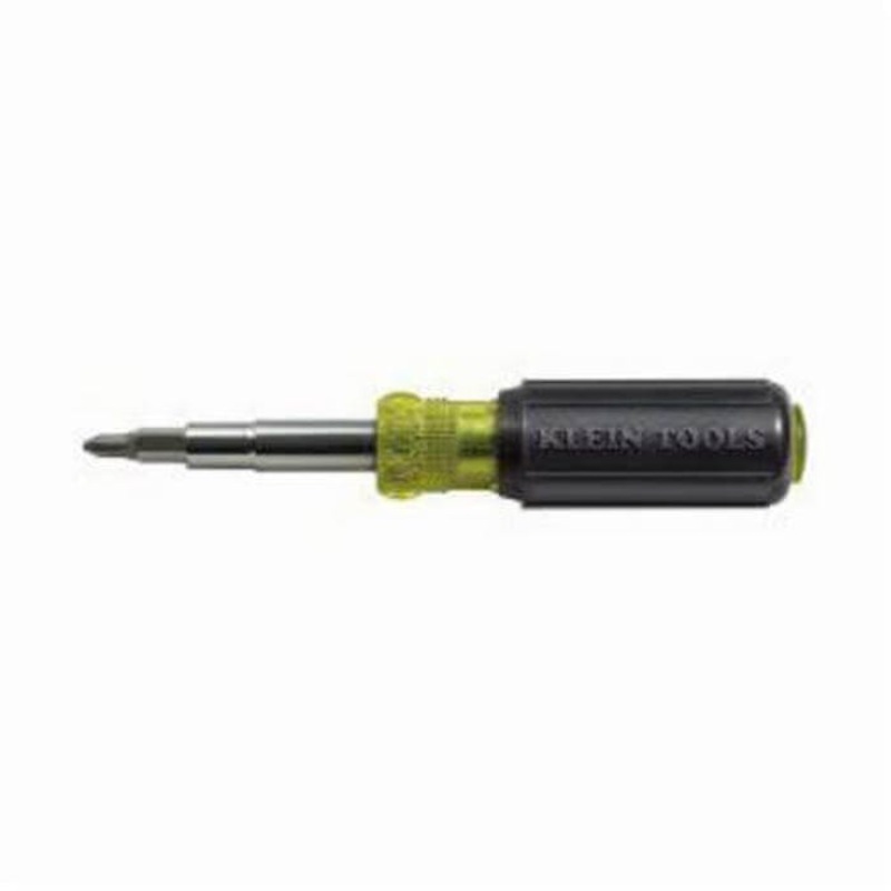 Klein 32500 11-in-1 Multi-Bit Screwdriver, 6 pc, #1, #2, 3/16 in, 1/4 in, T10, T15 Range, Cushion Grip Handle, Steel