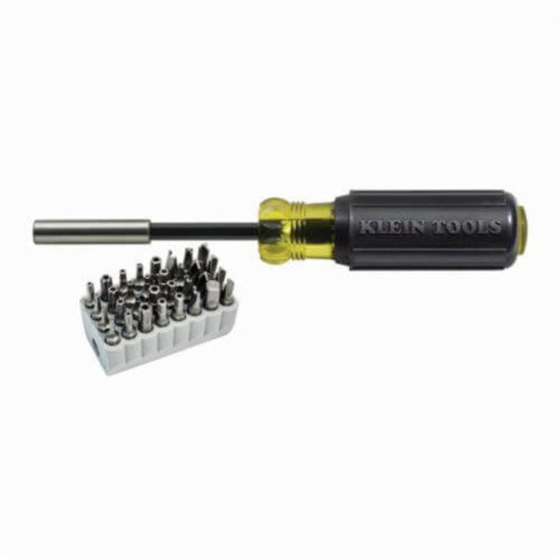 Klein 32510 Magnetic Tamperproof Multi-Bit Screwdriver, 32 pc, Cushion Grip Handle, Steel