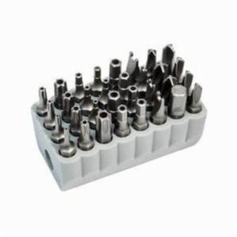 Klein 32525 Magnetic Tamperproof Screwdriver Bit Set, Spanner/Tri-Wing/Torq-Set Point, 32 pc, 1 in OAL, Steel