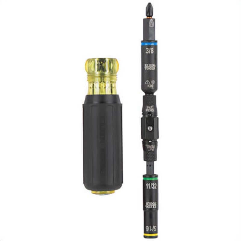 Klein 32528HD Knect 10-in-1 Impact-Rated Screwdriver/Nut Driver, Steel Barrel, 1/2 in Collet