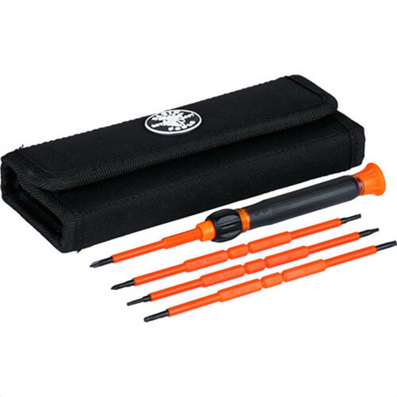 Klein 32584INSR Insulated Precision Screwdriver Set 8-in-1 with Case