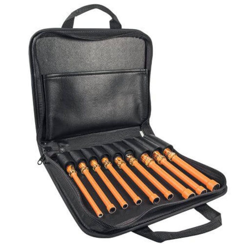 Klein 33524 9 pc Insulated Nut Driver Kit, Orange Dual Insulated/Grip Handle