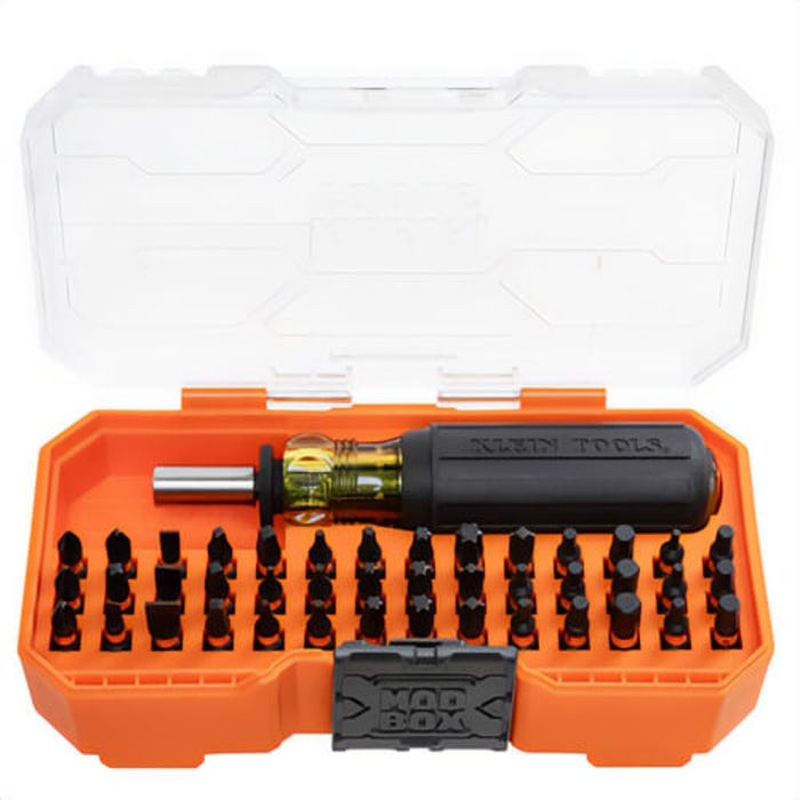Klein 33803 ProFlex Impact Screwdriver Bit Set, for use with Impact Drivers, Magnetic, S2 Tool Steel, 44 pc
