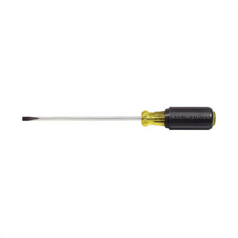 Klein 601-10 Cabinet Screwdriver, Non-Magnetic, Steel, 3/16 in Tip, 10 in Round Shank