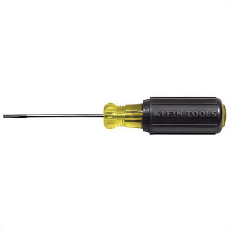 Klein 612-4 Terminal Block Screwdriver, Non-Magnetic, Steel, Round Shank, 1/8 in Cabinet