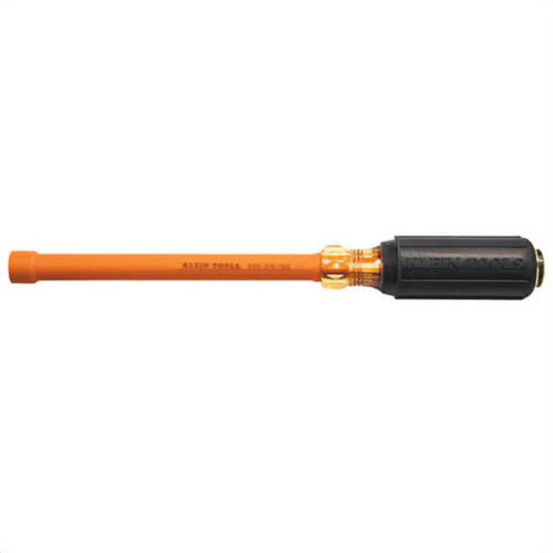 Klein 646316INS Insulated Nut Driver, Non-Magnetic, Steel, SAE, 3/16 in, 6 in Shaft
