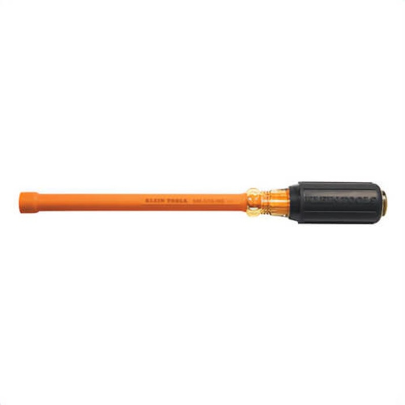 Klein 646516INS Insulated Nut Driver with 6 in Shank, Non-Magnetic, Steel, SAE, 5/16 in