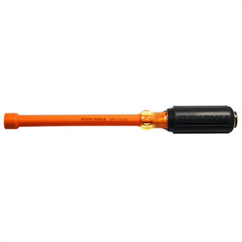 Klein 646716INS Insulated Nut Driver, Non-Magnetic, Steel, SAE, 7/16 in, 6 in Shaft