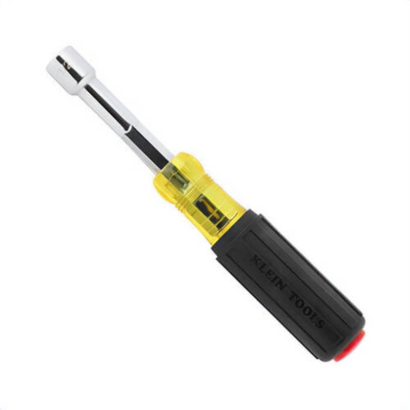 Klein 65412 Color-Coded Hollow-Shaft Heavy-Duty Nut Driver, Alloy Steel, Red, 1.25 in Handle, 3.5 in Shaft, 1/2 in