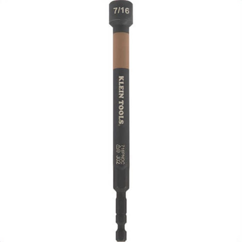 Klein 716PNDC Magnetic Color-Coded Power Nut Setter, 7/16 in, Brown, Steel Alloy