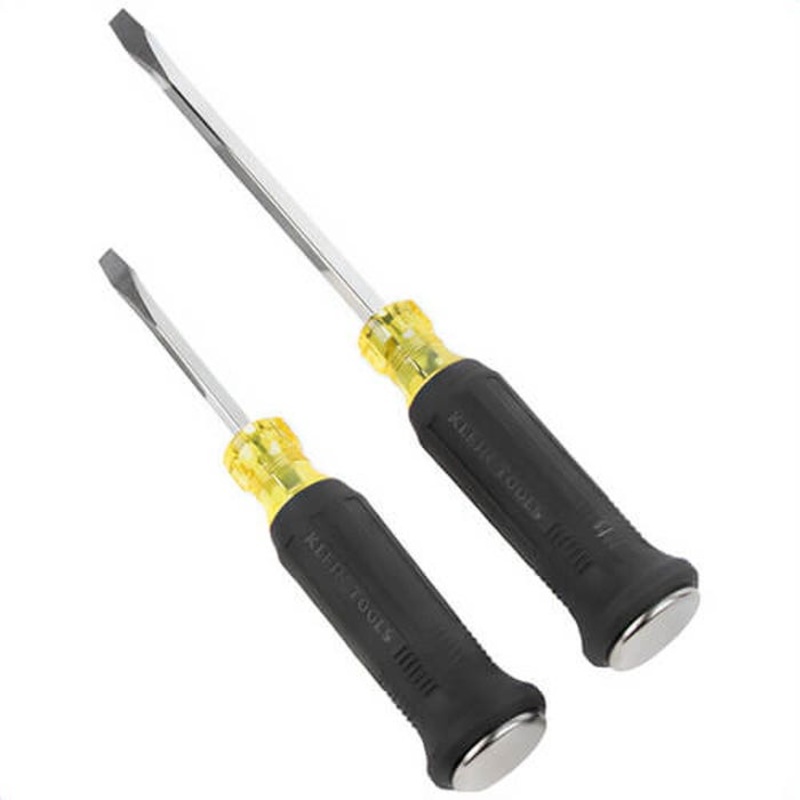 Klein 85442DD Screwdriver Set with 2 Keystone Demolition Driver, Steel Blade and Plastic, Black, 2 pc