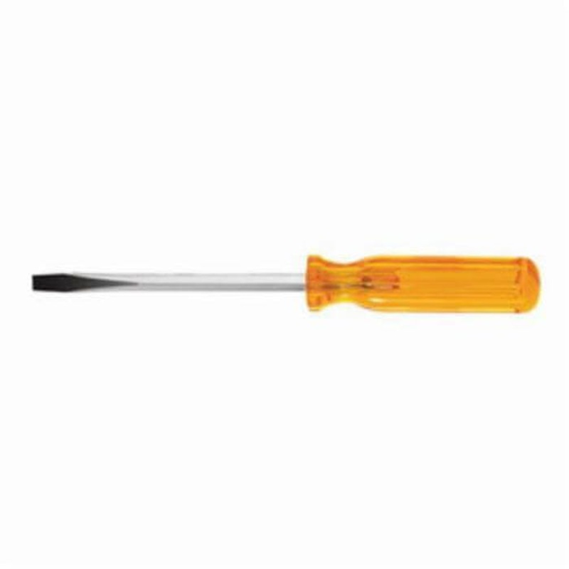Klein BD286 Screwdriver, 1/4 in Keystone, Steel Shank, 10-1/2 in OAL, Plastic Handle, Polished Chrome/Nickel Plated/Black Tipped