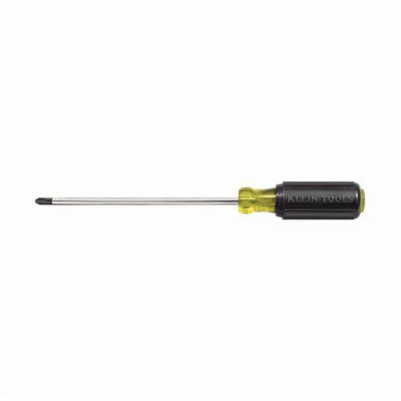 Klein Cushion-Grip 603-7 Screwdriver, #2 Phillips Point, 11.313 in OAL, Rubber Handle, ANSI/ASME Specified