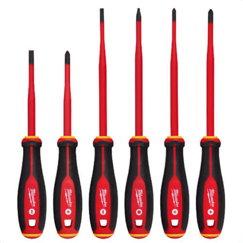 Milwaukee 48-22-2206 Insulated Slim Tip Screwdriver Set, 1,000V, 6 pc