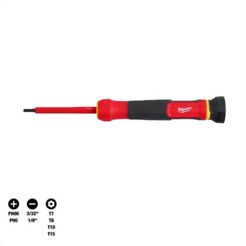 Milwaukee 48-22-2217 8-in-1 Insulated Precision Multi-Bit Screwdriver, 1,000V