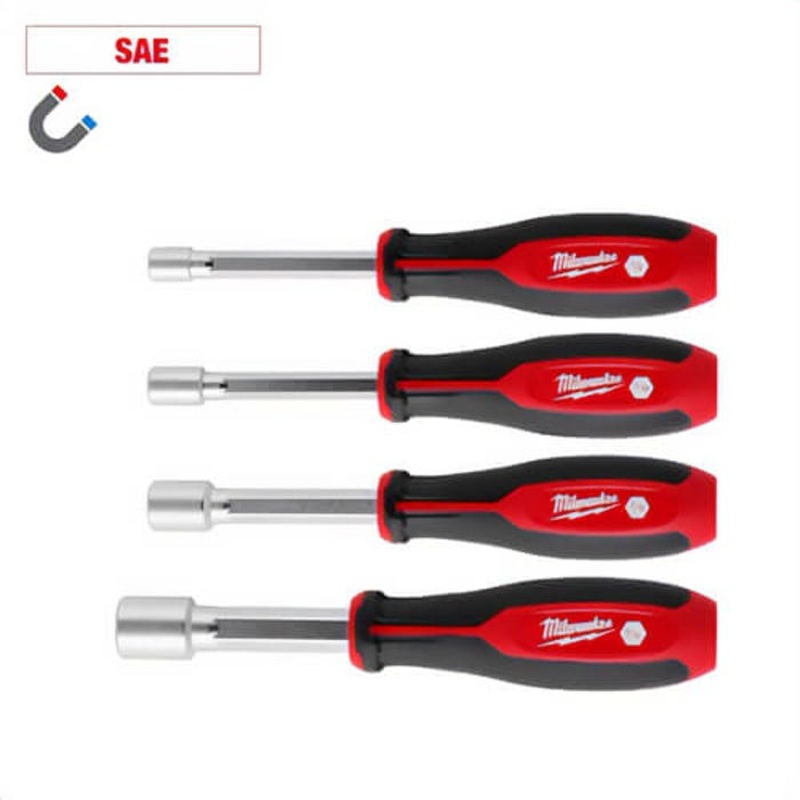 Milwaukee 48-22-2544 HollowCore Magnetic Nut Driver Set, SAE, 4pc