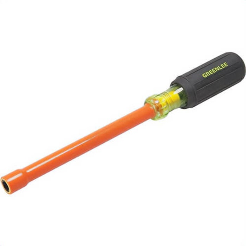Greenlee 0253-13NH-INS Insulated Nut-Holding Nut Drivers, 5/16 in Drive Size, 6 in Shank Length, 10-1/4 in OAL