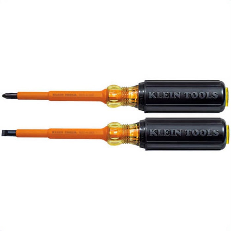 Klein 33532-INS Screwdriver Set, Insulated Slotted and Phillips, 1,000V, 4 in Shank, 2 pc