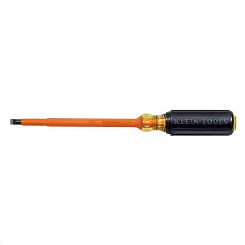Klein 602-7-INS Cushion-Grip Insulated Cabinet Screwdriver, 5/16 in Tip, 7 in Round Shak