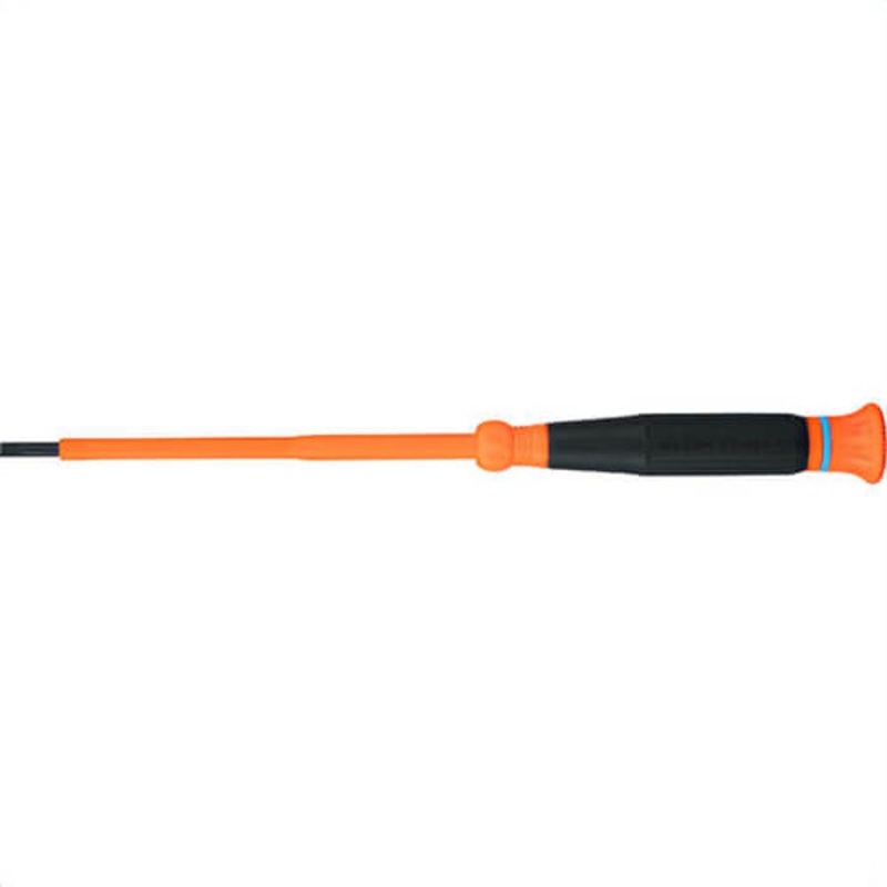 Klein 6254INS Insulated Precision Screwdriver, 1/8 in Slotted, Steel, Blue