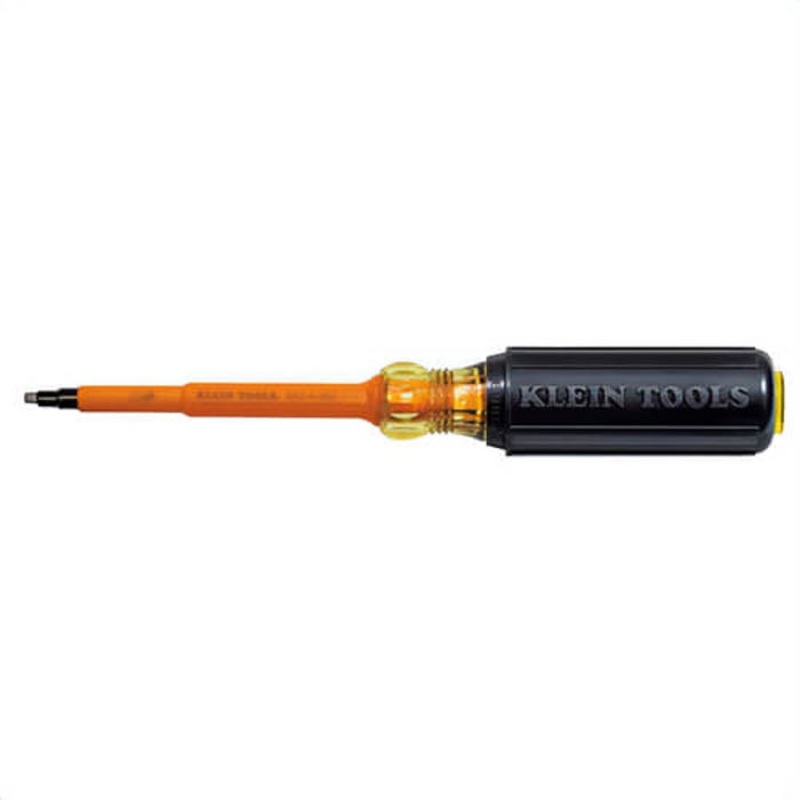 Klein 662-4-INS Cushion-Grip Insulated Screwdriver, #2 Square, Red, 4 in Round Shank