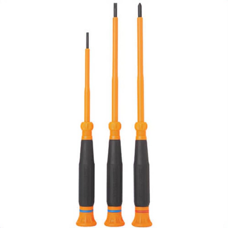 Klein 85613INS Insulated Precision Screwdriver Set, Steel, Blue, Red, 3 pc