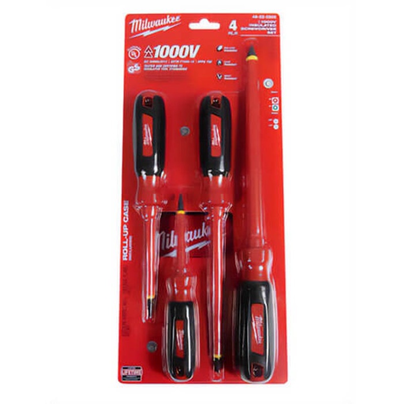 Milwaukee 48-22-2205 Insulated Screwdriver Set with Square, 4 pc