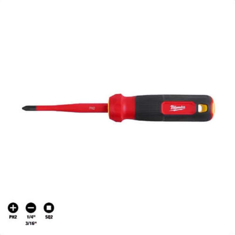 Milwaukee 48-22-2216 4-in-1 Insulated Slim Tip Multi-Bit Screwdriver, 1,000V