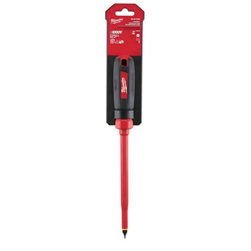 Milwaukee 48-22-2222 Screwdriver, 5/16 in Slotted Point, Steel Shank, Plastic/Rubber Handle