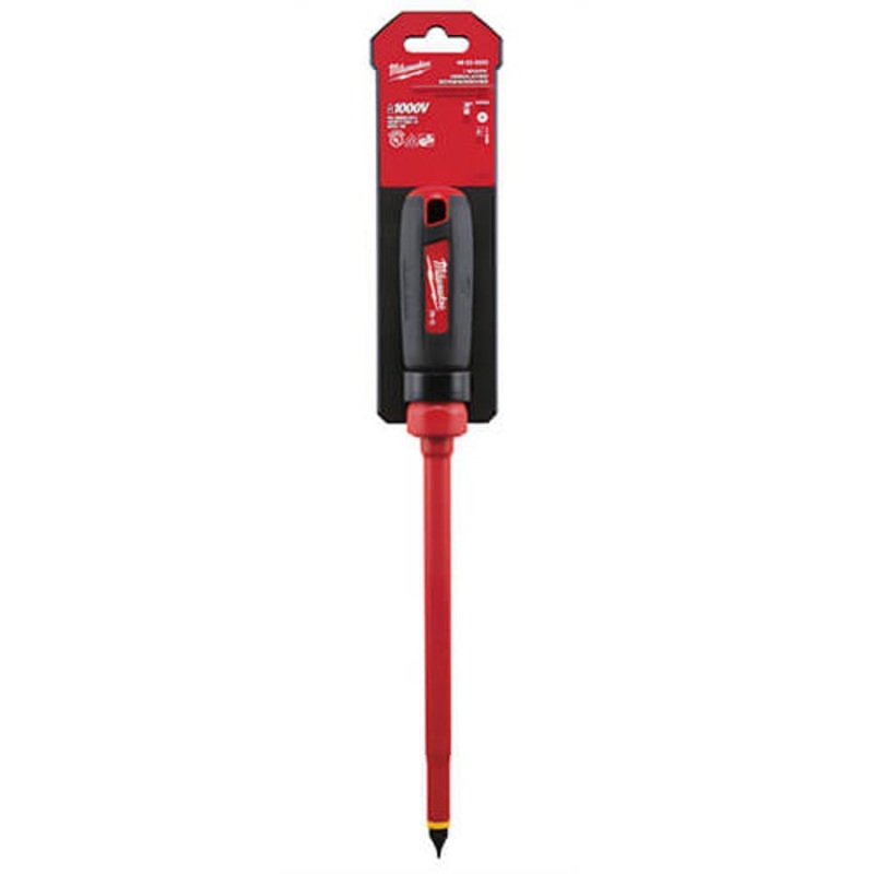 Milwaukee 48-22-2223 Screwdriver, 3/8 in Slotted Point, Steel Shank, Plastic/Rubber Handle
