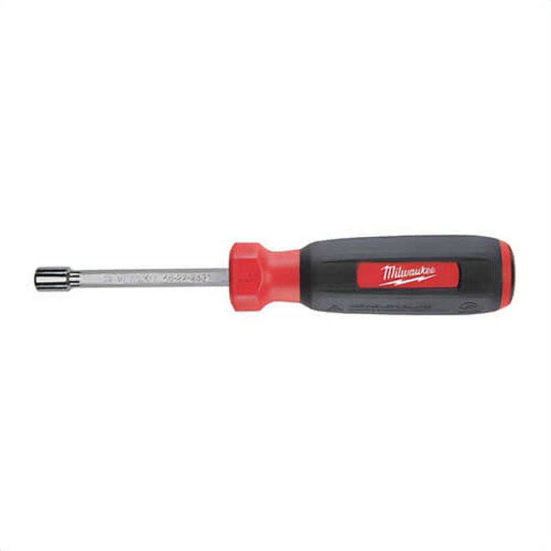 Milwaukee 48-22-2531 HollowCore Magnetic Nut Driver, 5 mm, Hex/Hollow Shank, Black/Red, Polished Chrome