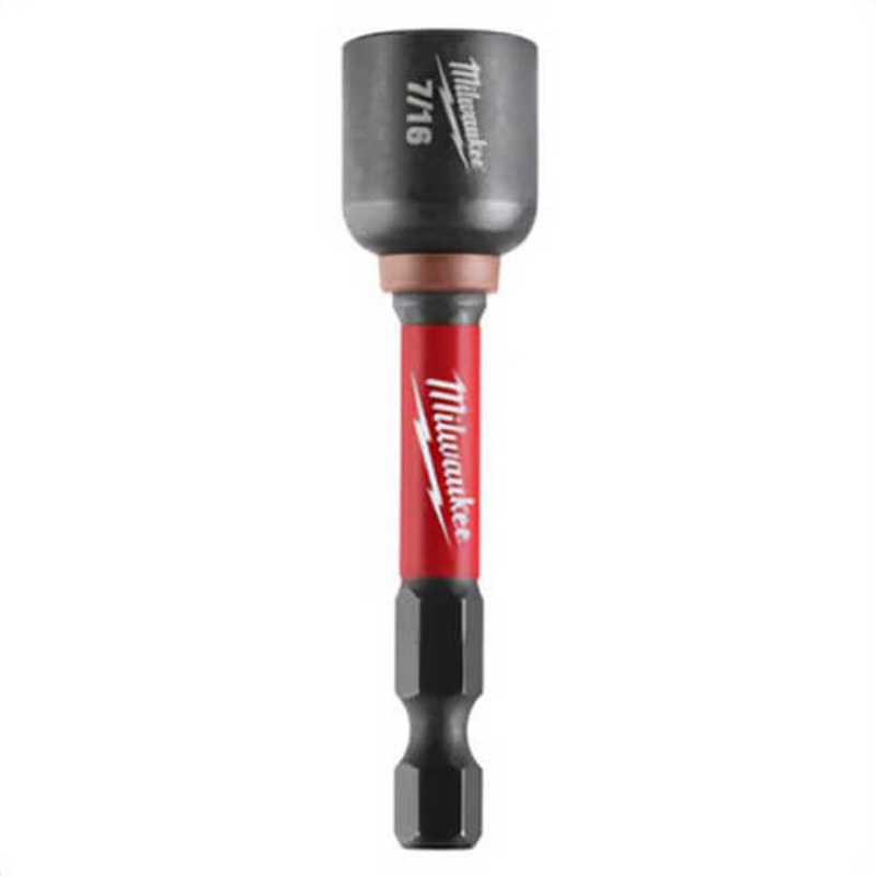 Milwaukee 49-66-0536 ShockWave Impact Duty Magnetic Impact Nut Driver, 7/16 in Chamfered Edge Point, 2-9/16 in OAL