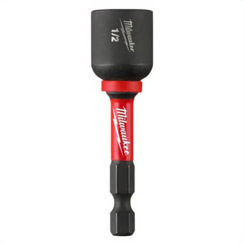 Milwaukee 49-66-0537 ShockWave Impact Duty Magnetic Impact Nut Driver, 1/2 in Chamfered Edge Point, 2-9/16 in OAL