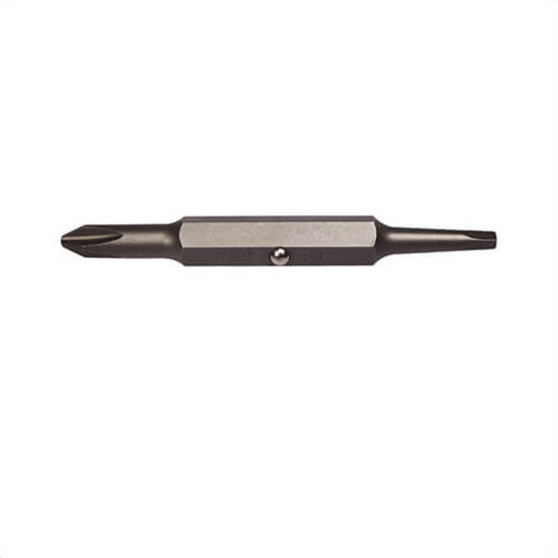 Klein 32397 Reversible Screwdriver Bit, Double End, Imperial, #2, #1 point, Phillips/Square Recess point