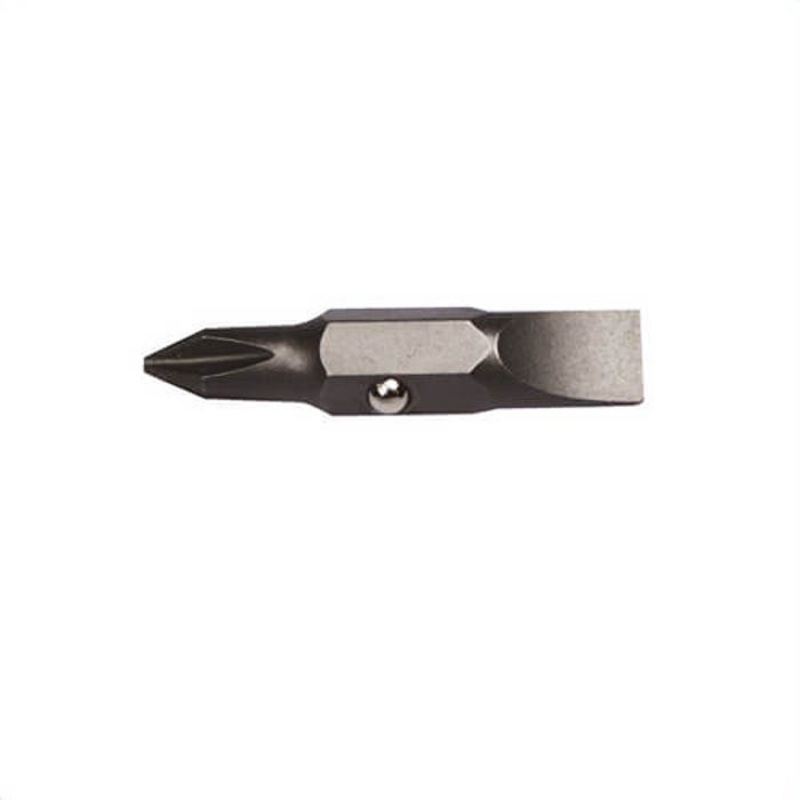 Klein 32398 Reversible Screwdriver Bit, Double End, Imperial, #1, 1/4 in point, Phillips/Slotted point