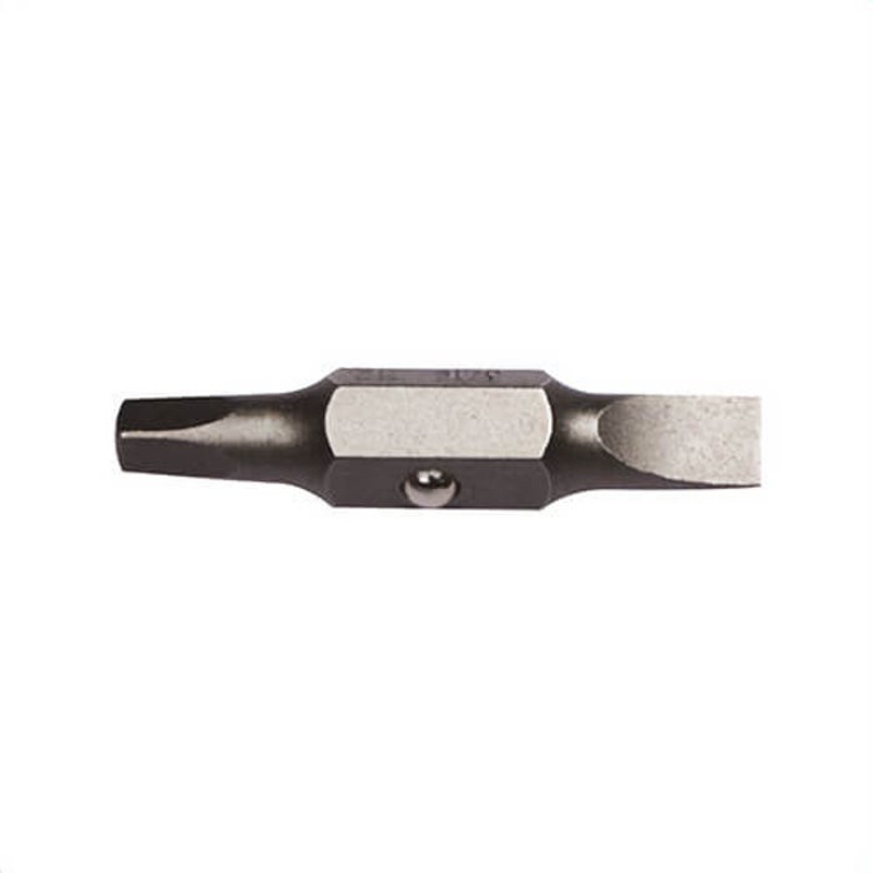 Klein 32399 Reversible Screwdriver Bit, Double End, Imperial, #2, 3/16 in point, Slotted/Square point