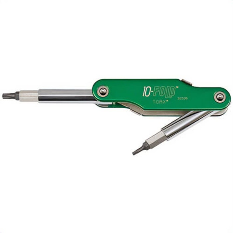 Klein 32536 Screwdriver, 10-in-1, Nut Driver/Torx point, (2) 5/16 in, 1/4 in, (8) T6, T7, T8, T10, T15, T20, T25, T27 Point