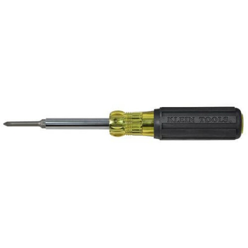 Klein 32560 6-in-1 interchangeable Extended Reach Multi-Bit Screwdriver, 9-7/64 in OAL
