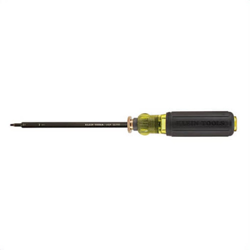 Klein 32708 Adjustable Length Screwdriver, #2, #1 Square Point, 13-3/8 in OAL, Rubber Handle