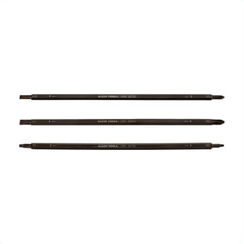 Klein 32715 Adjustable Length Replacement Blade Set, Phillips/Slotted/Square Point, 4 to 8 in OAL, Steel
