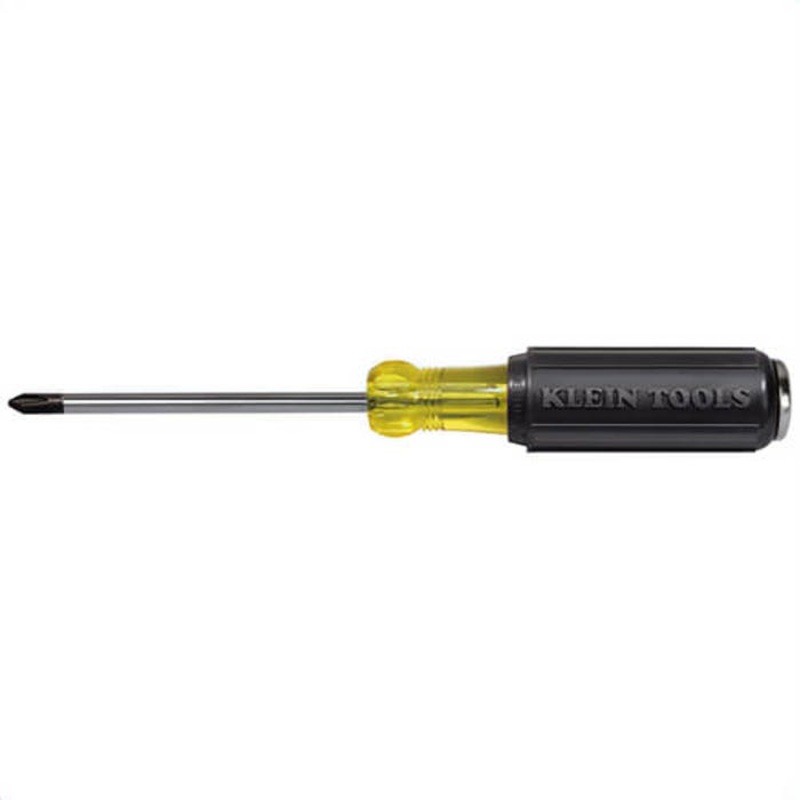 Klein 6034DD Miniature Demolition Screwdriver, #2 Phillips Point, 9 in OAL, Acetate Handle, Polished Chrome