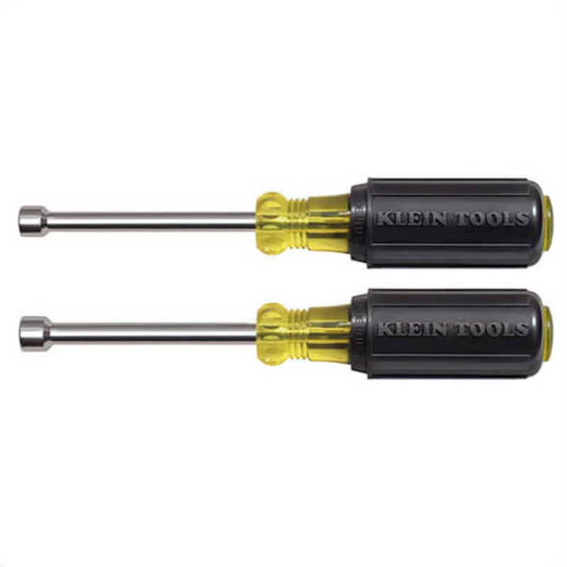 Klein 630M Magnetic Nut Driver Set, 1/4 to 5/16 in, 2 pcs, 6-3/4 in OAL, Cushion Grip Handle