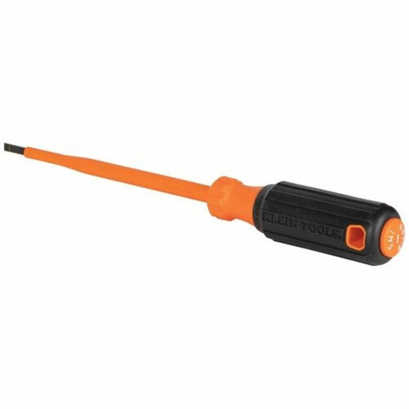 Klein 6816INS Insulated Screwdriver, 3/16 in Cabinet Tip, 6 in Round Shank