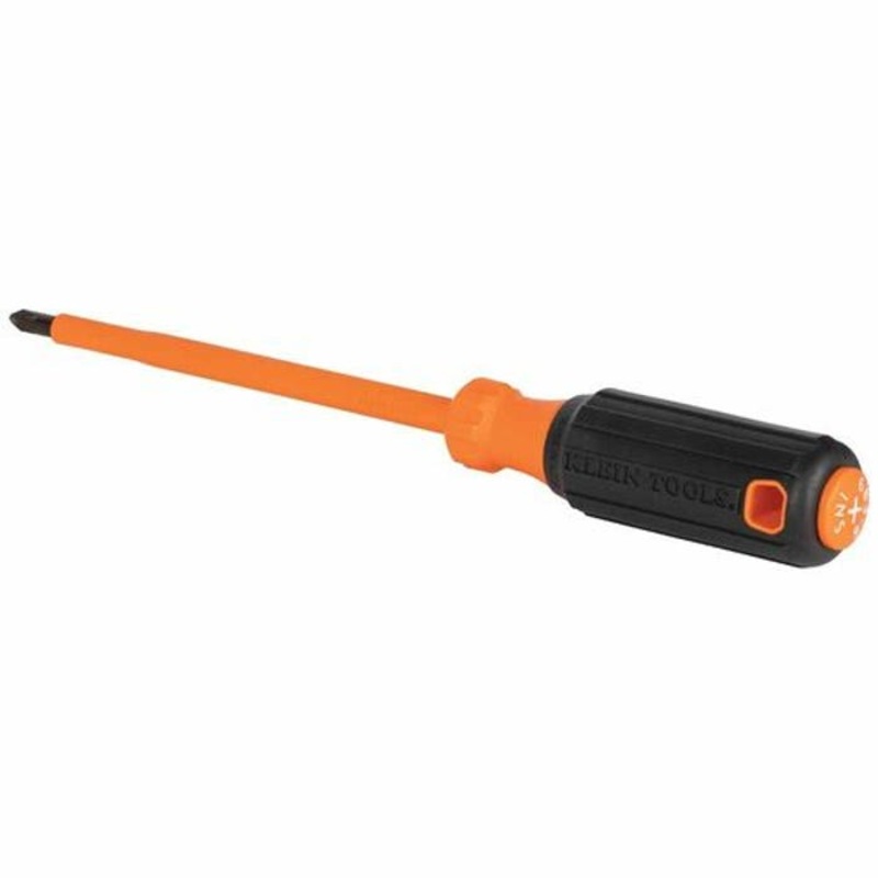 Klein 6836INS Insulated Screwdriver, #2 Phillips Tip, 6 in Round Shank
