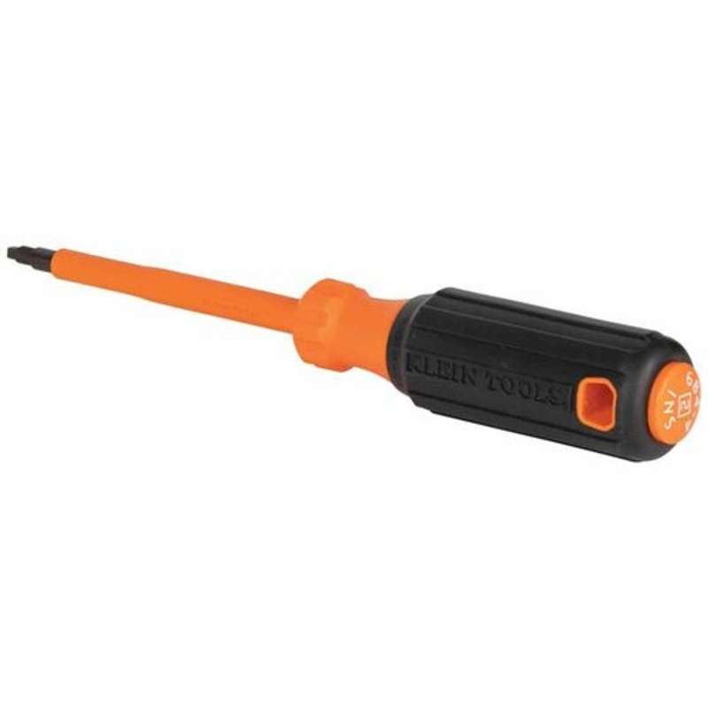 Klein 6844INS Insulated Screwdriver, #2 Square Tip, 4 in Round Shank