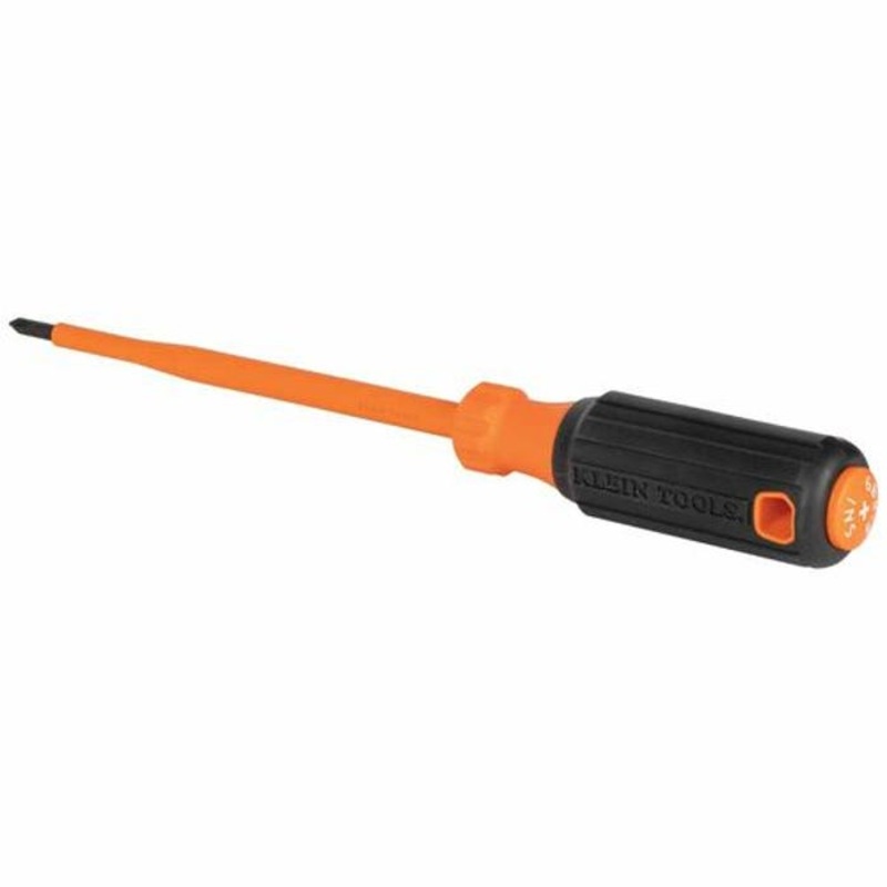 Klein 6856INS Insulated Screwdriver, #1 Phillips Tip, 6 in Round Shank