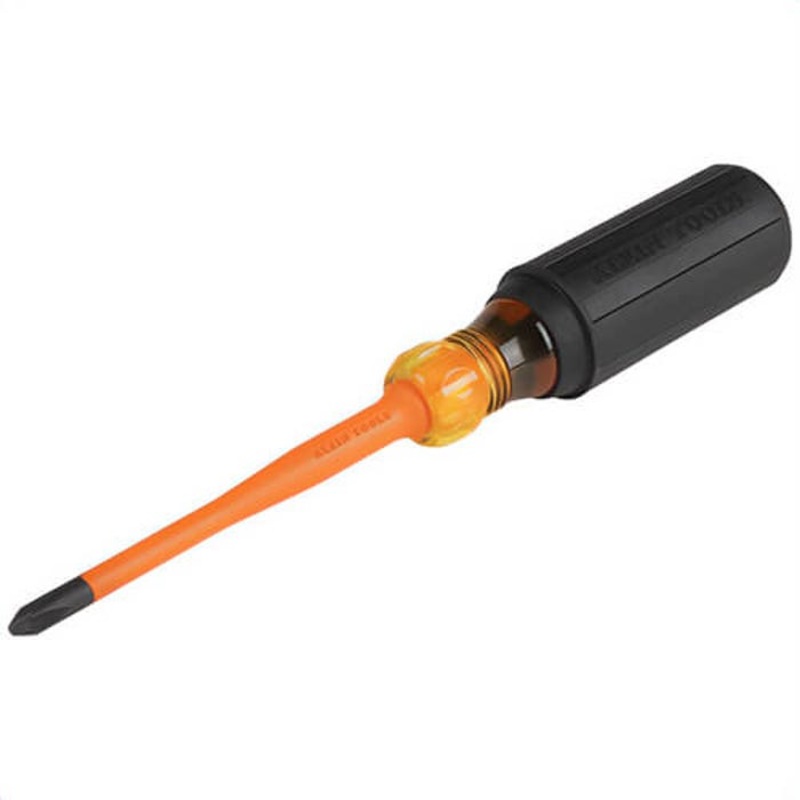 Klein 6934INS Slim-Tip Screwdriver, #2 Phillips Point, 8.31 in OAL, Rubber Handle, ASTM F-1505-16, IEC 60900:2018